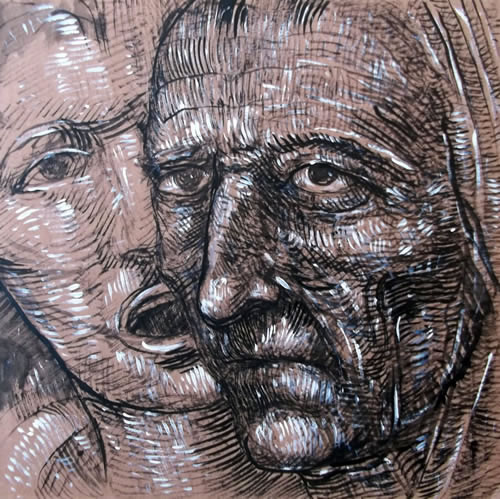 2 Heads - 1 Young, 1 Old by William T. Ayton