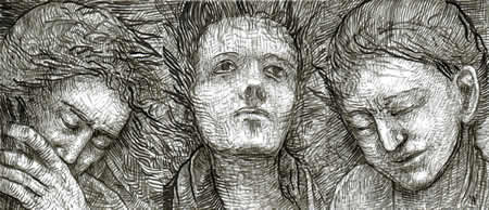 Study of Three Heads by William T. Ayton