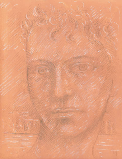 Narcissus by the Sea silverpoint by William T. Ayton