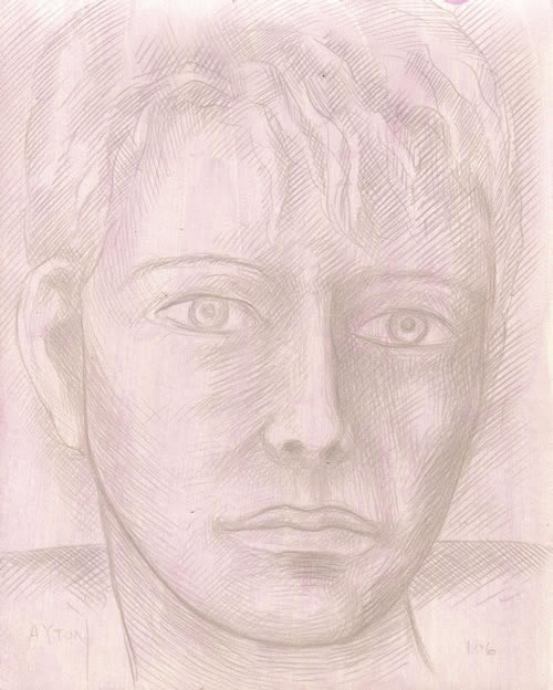 Young Orpheus silverpoint by William T. Ayton