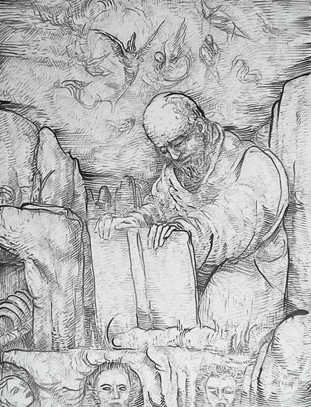 St. John on Patmos by William T. Ayton