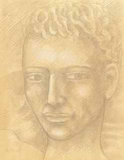 Young Man on Ocrhre Ground silverpoint