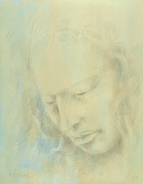 Looking Down silverpoint by William T. Ayton