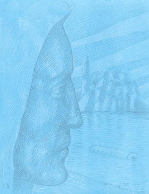 The Isle of Mystery silverpoint by William T. Ayton