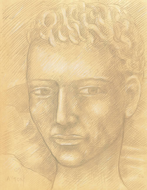 Young Man on Ochre Ground silverpoint by William T. Ayton