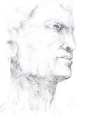 Head of Achilles, silverpoint by William T. Ayton