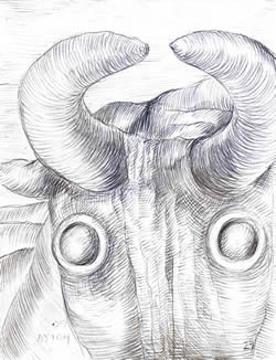 Horns of the Minotaur silverpoint